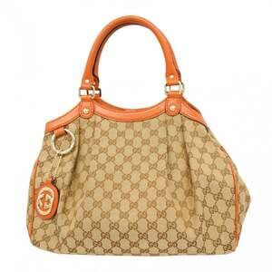 GUCCI Cream Canvas Bag